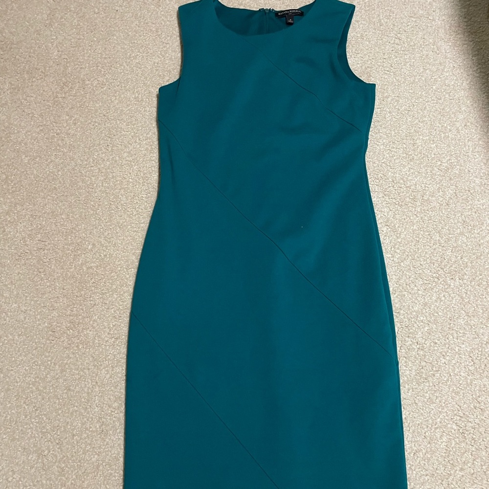 Women’s Banana Republic Green Sleeveless A-line Dress Size 4